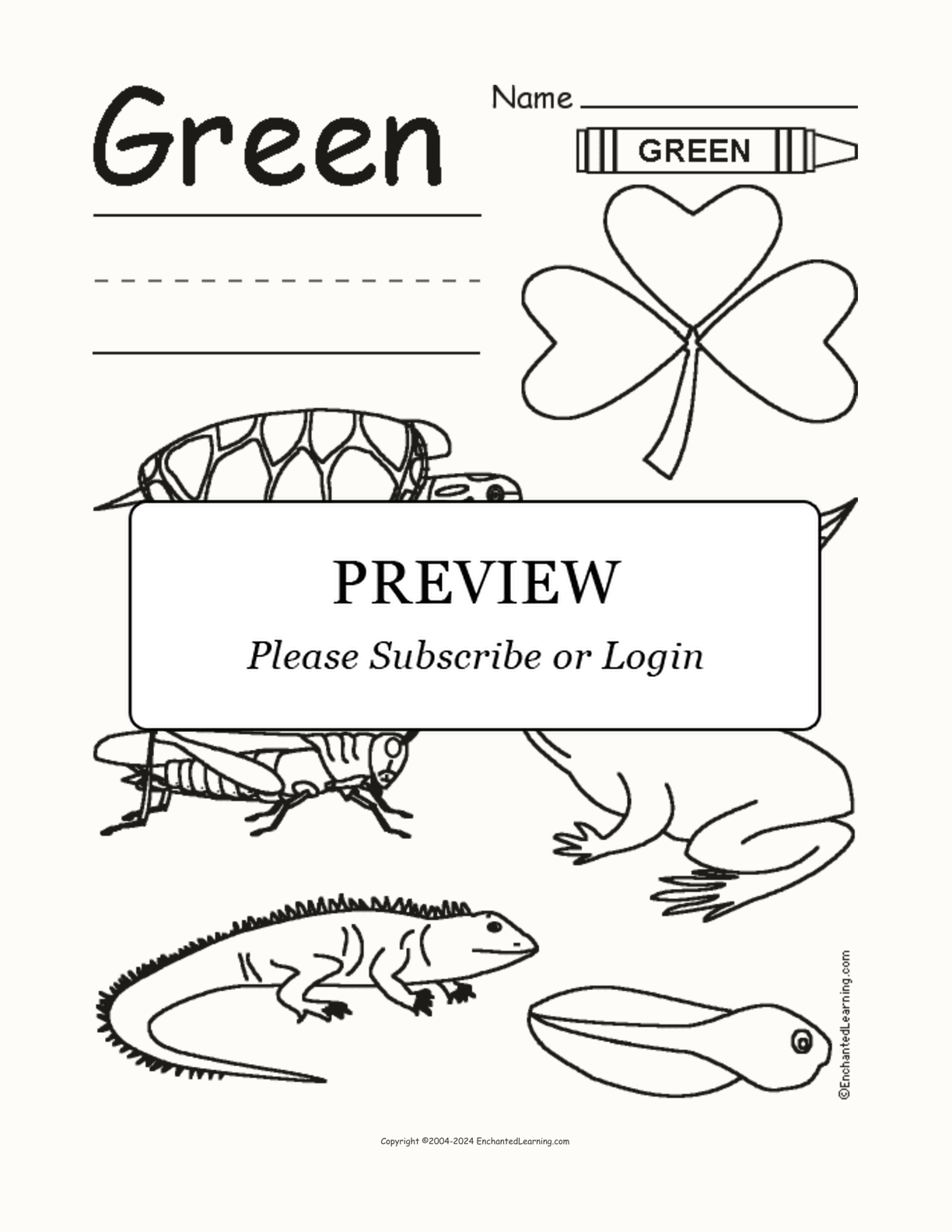 Green Worksheet interactive worksheet page 1
