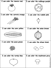 I Can Color Vegetables