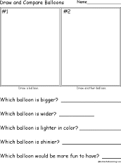 Search result: 'Balloons - Draw and Compare Balloons'