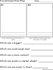 Search result: 'Two Green Things - Draw and Compare'