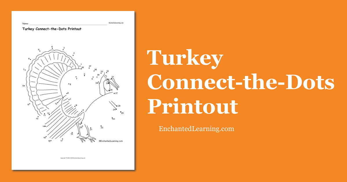 Turkey ConnecttheDots Printout Enchanted Learning