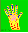 The finished, decorated handprint.
