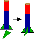 Slitting the triangles in the rocket.