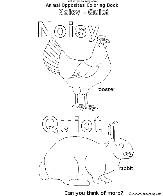 Search result: 'Animal Opposites Coloring Book: noisy/quiet'