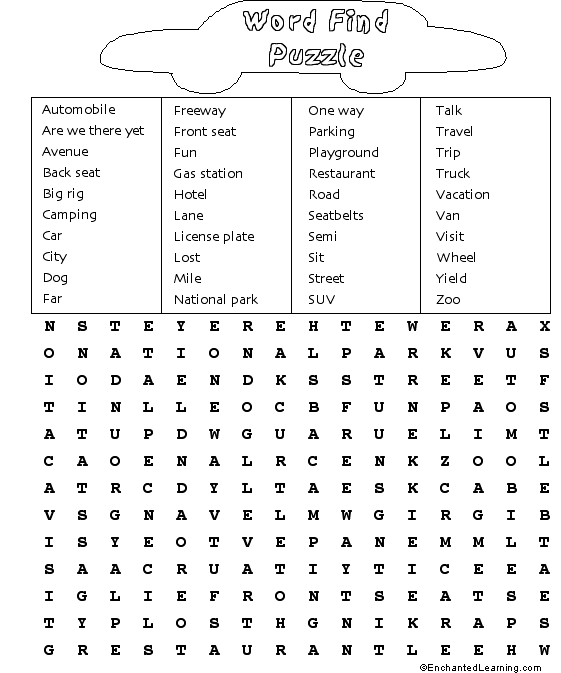 Search result: 'Car Travel Activity Book (Word search puzzle)'