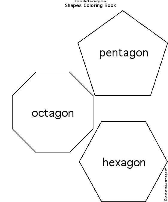 Shapes Coloring Book: Pentagon, Octagon, Hexagon - EnchantedLearning.com