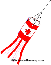 The finished Canadian wind sock.