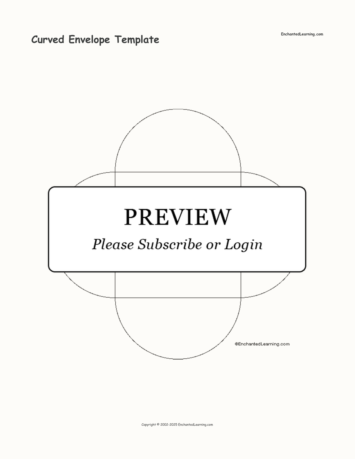 Curved Envelope Template interactive printout page 1