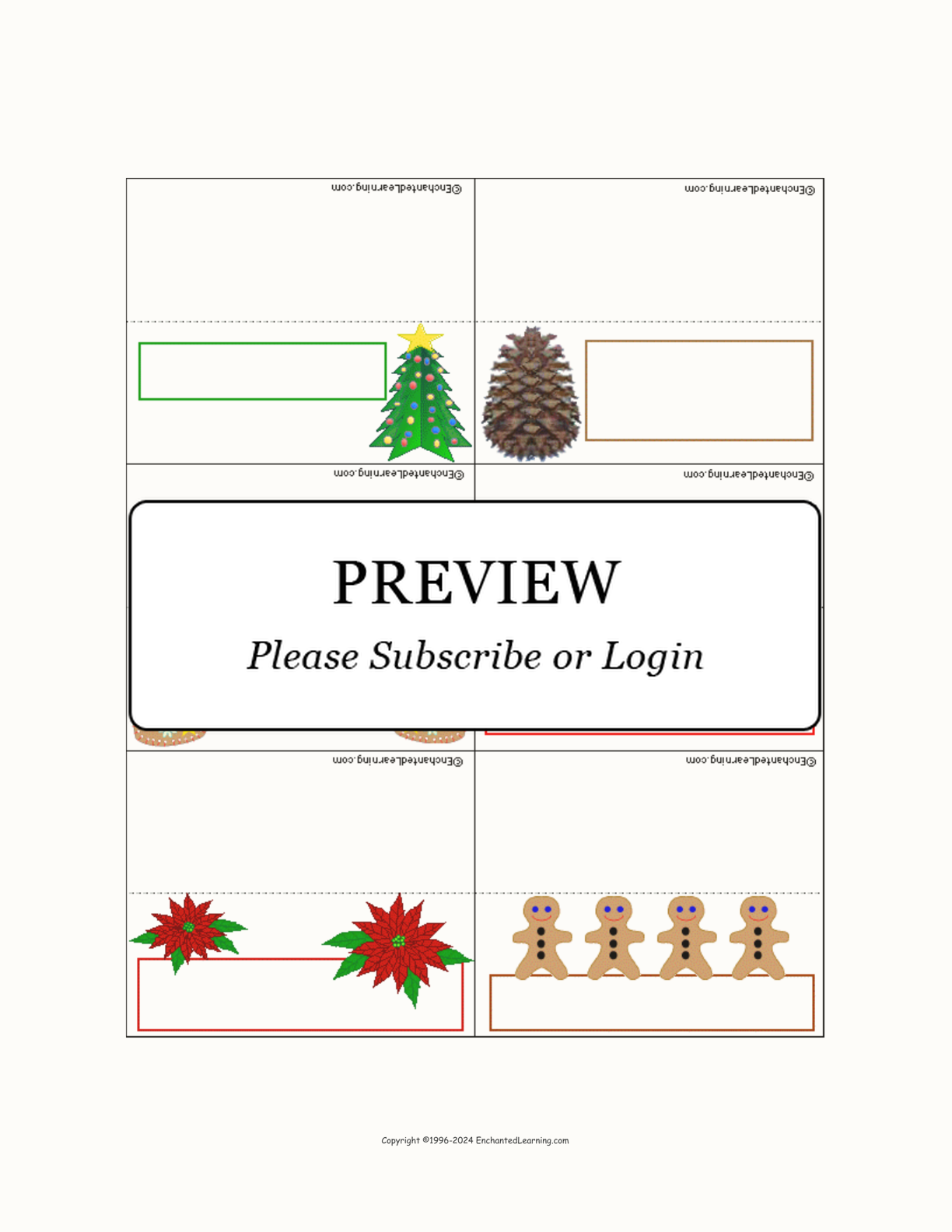 Christmas Placecards Template interactive printout page 1