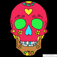 Search result: 'Floral Pattern Sugar Skull - Coloring Page'
