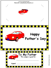 The Father's Day Card color template.