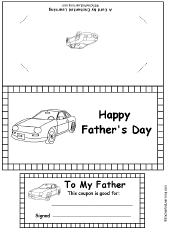 The Father's Day Card black-and-white template.