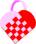 The finished heart basket.