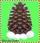 This is an in-progress pine cone tree craft.