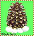 This is an in-progress pine cone tree craft.