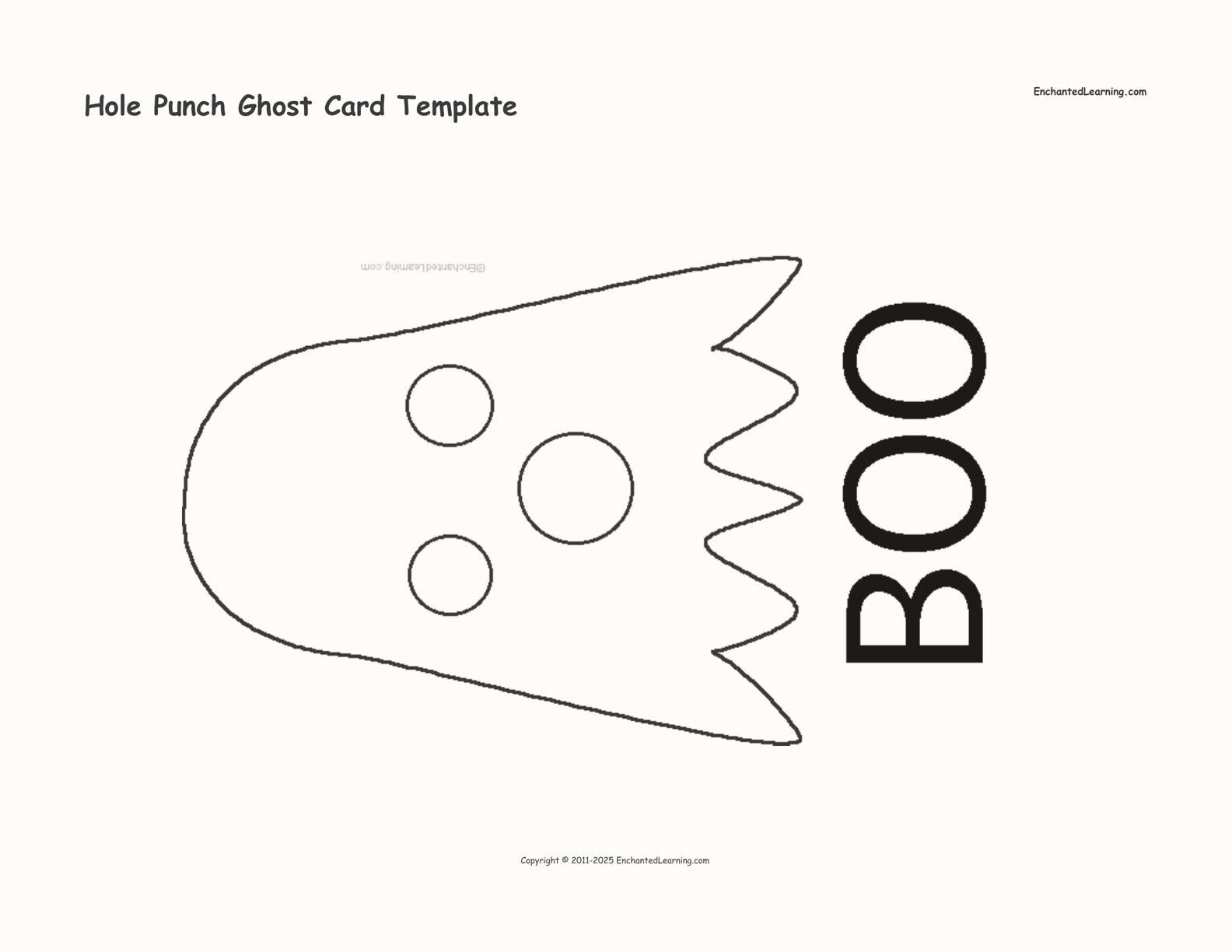 Hole Punch Ghost Card Template interactive printout page 1