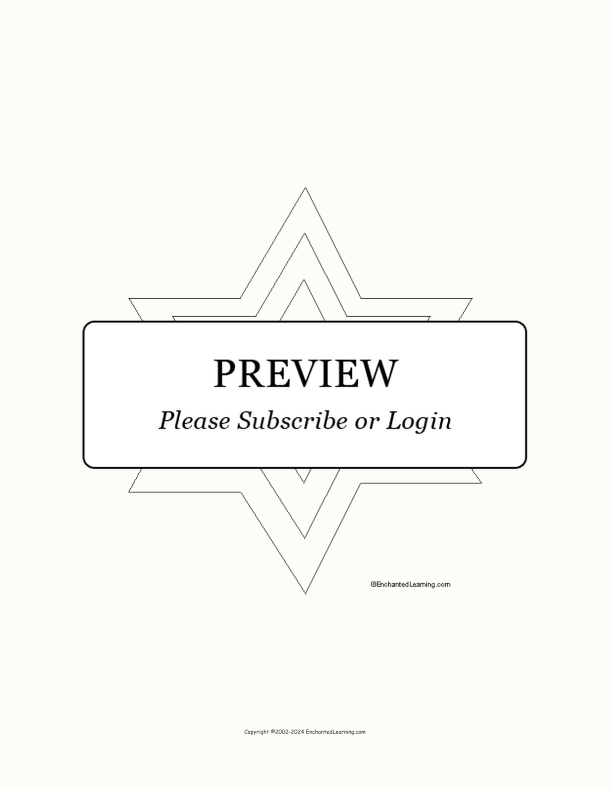 Star of David Template interactive printout page 1