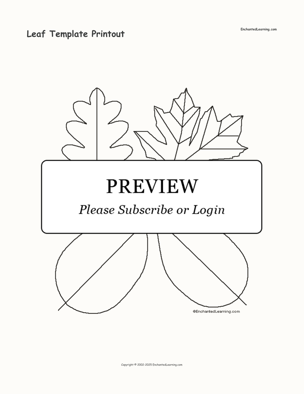 Leaf Template Printout interactive printout page 1