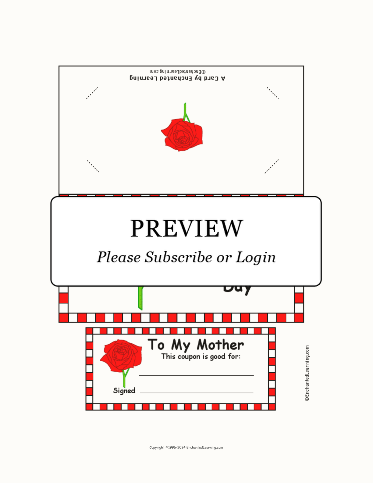 Mother's Day Coupon Card Template (in Color) interactive printout page 1