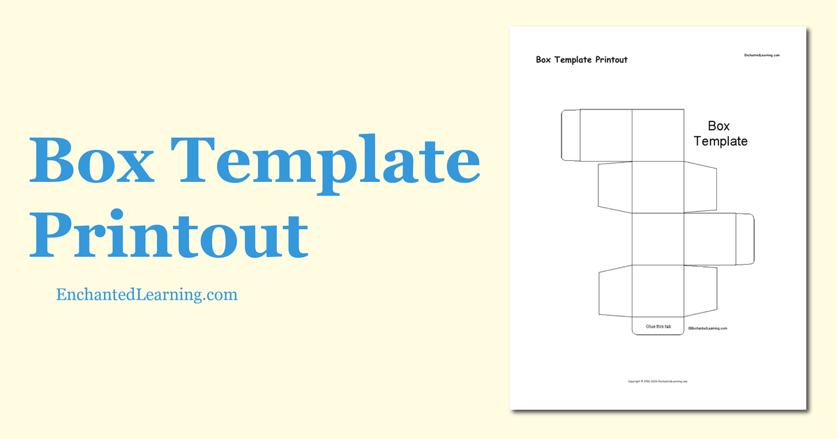 Box Template Printout - Enchanted Learning