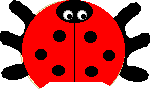 A painted paper ladybug.