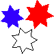 Decorated paper stars.