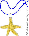 The finished glue starfish necklace.