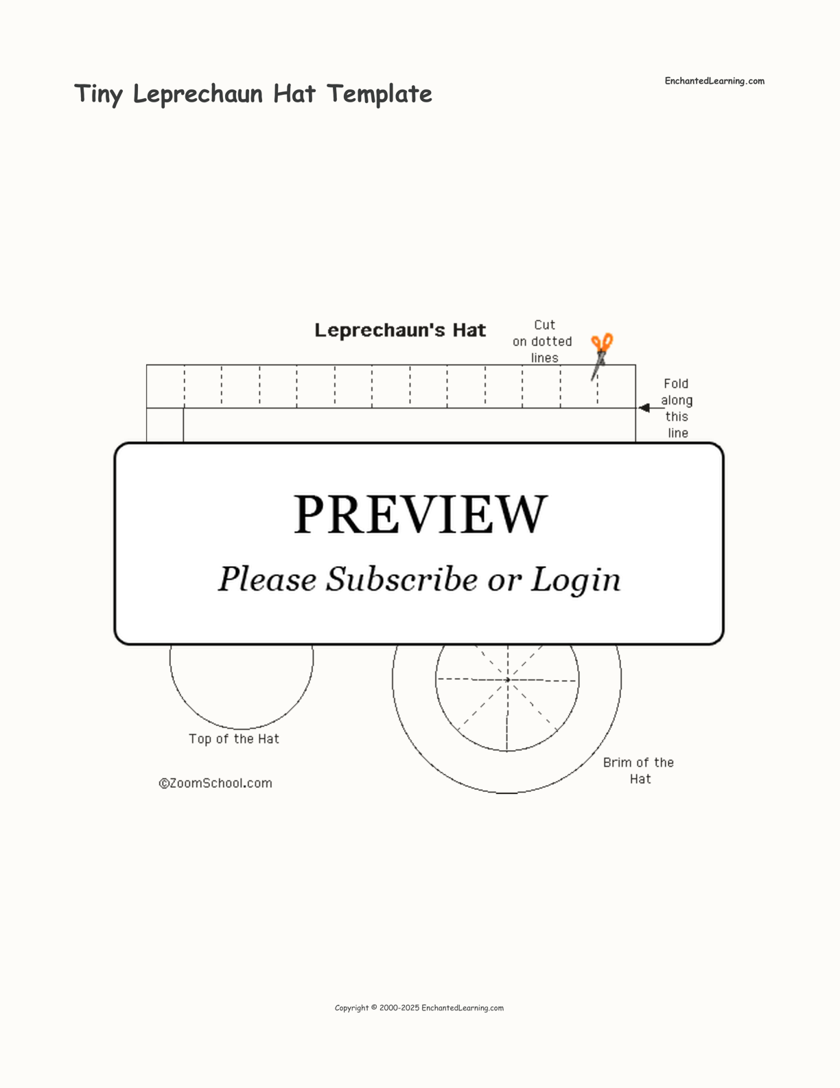 Tiny Leprechaun Hat Template interactive printout page 1