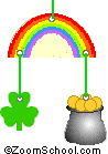A finished rainbow mobile craft.