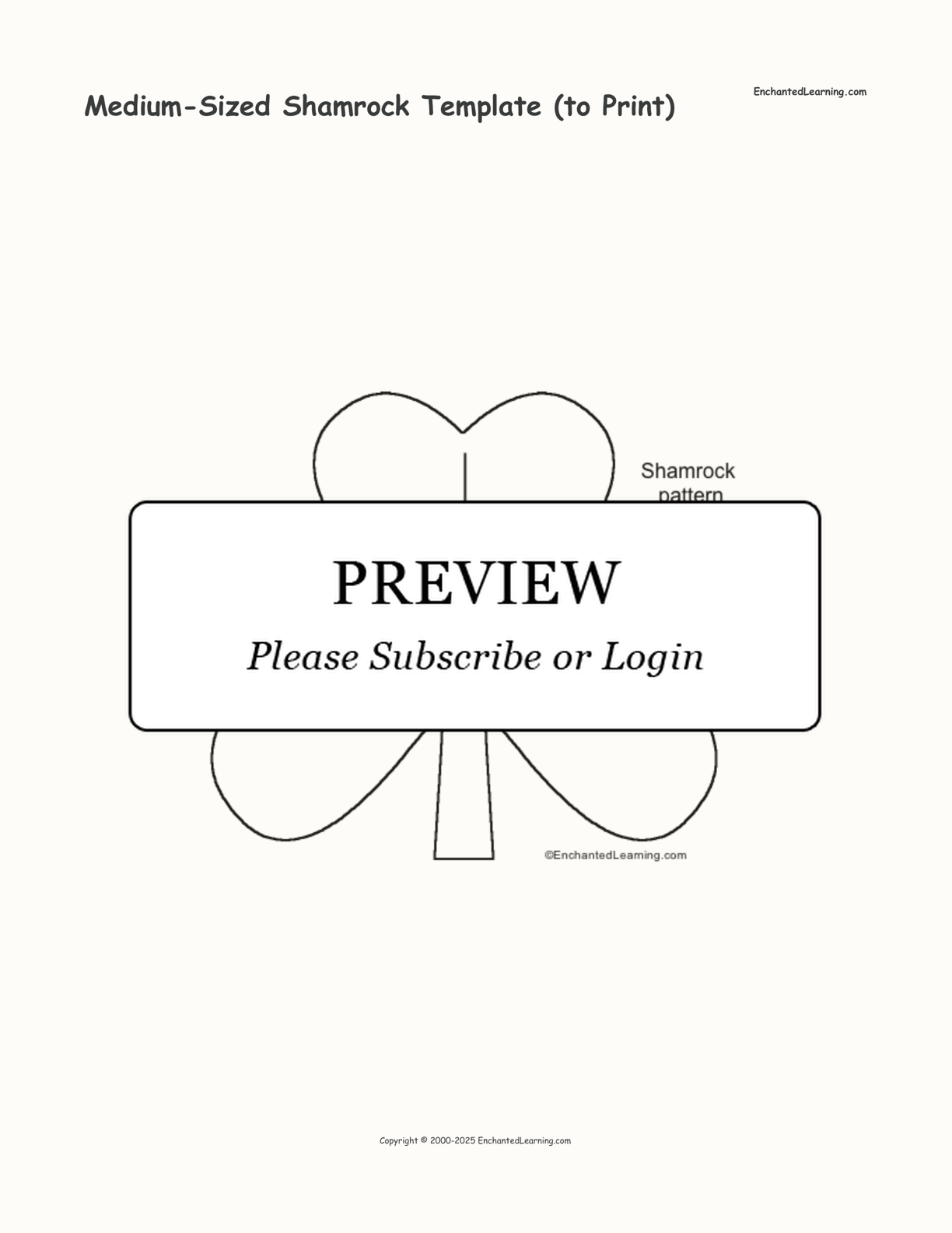 Medium-Sized Shamrock Template (to Print) interactive printout page 1