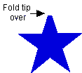 Folding the paper star.