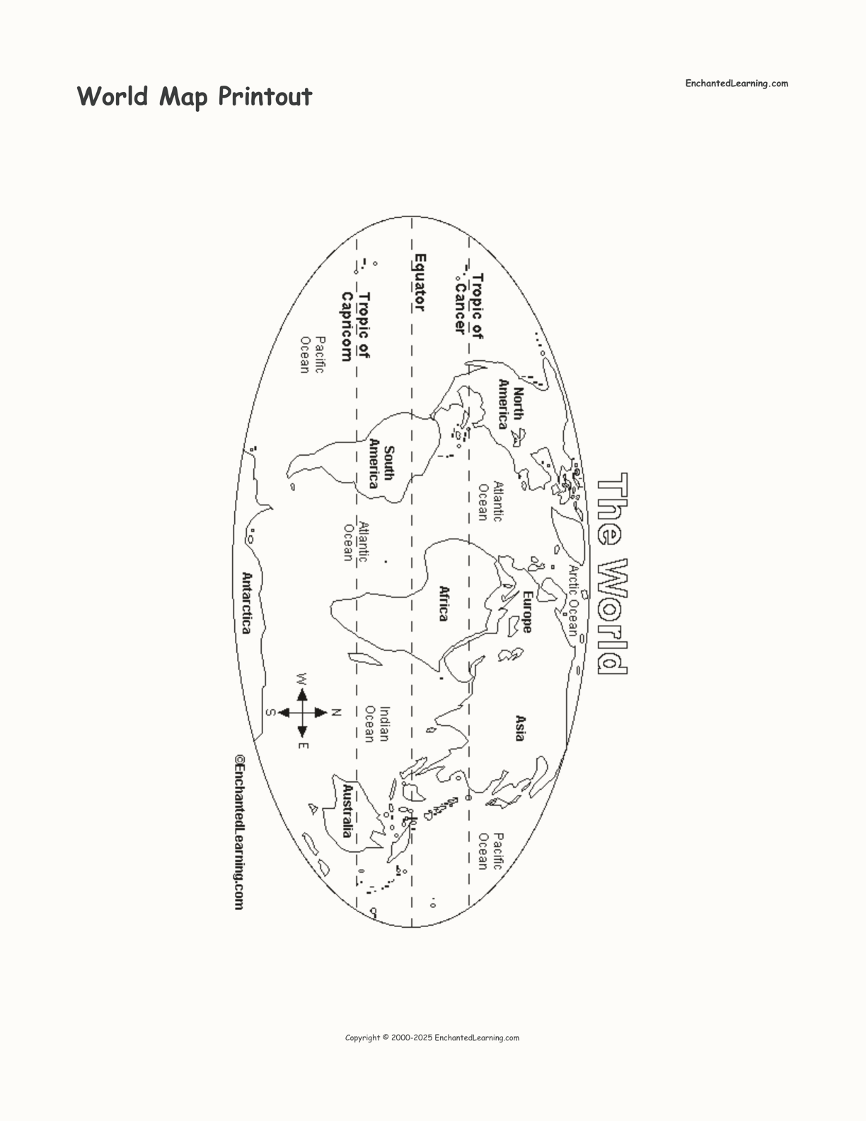 World Map Printout interactive printout page 1