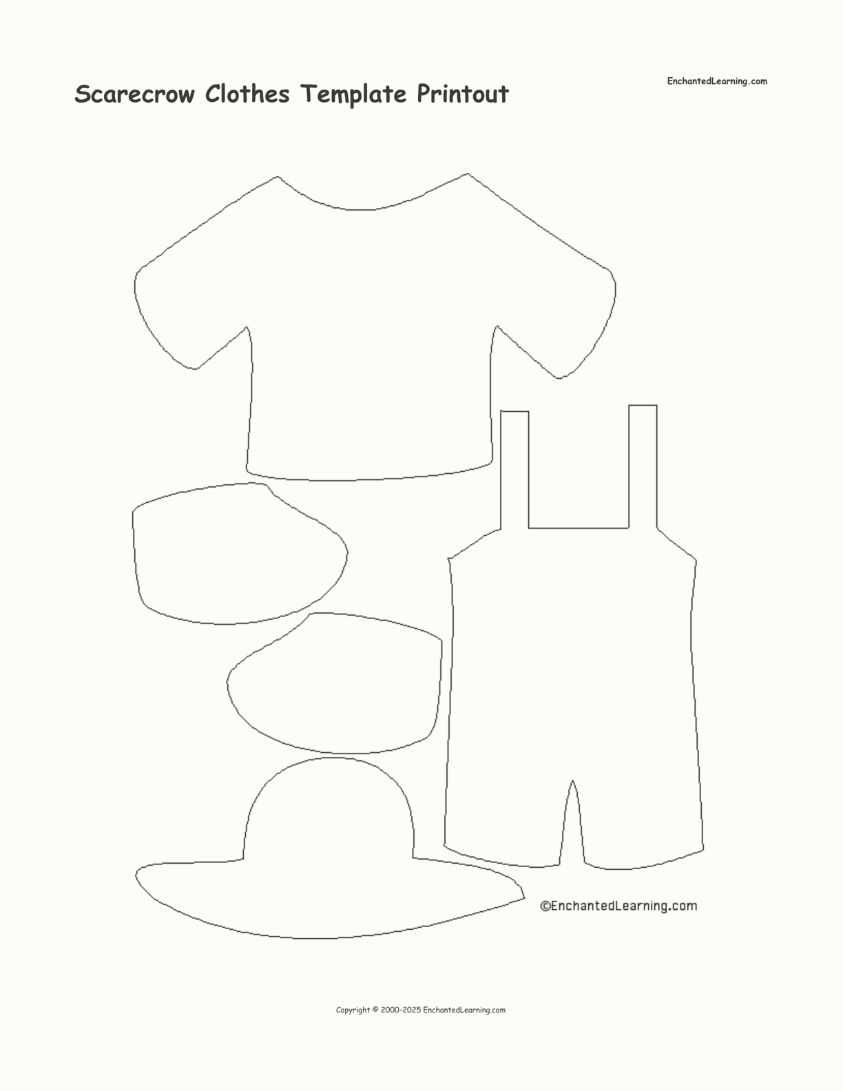 Scarecrow Clothes Template Printout interactive printout page 1