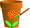 Painting the flowerpot.