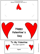 Search result: 'Valentine Coupon Card Template #2 Color Printout'