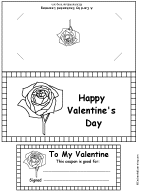 A Valentine's Day card template (in black-and-white).