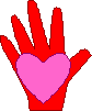 An unfinished 'hand heart' Valentine.