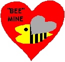 A finished Valentine's Day bee card.