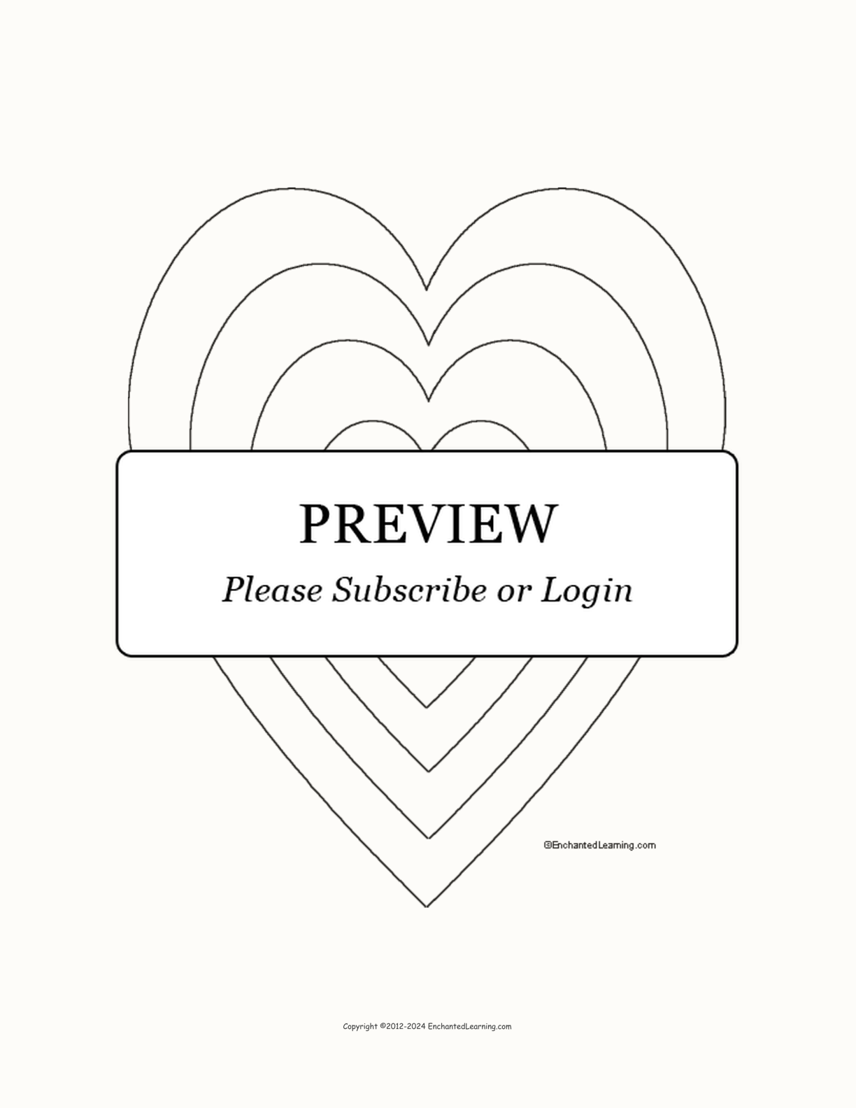 A Valentine's Day Heart Template interactive printout page 1