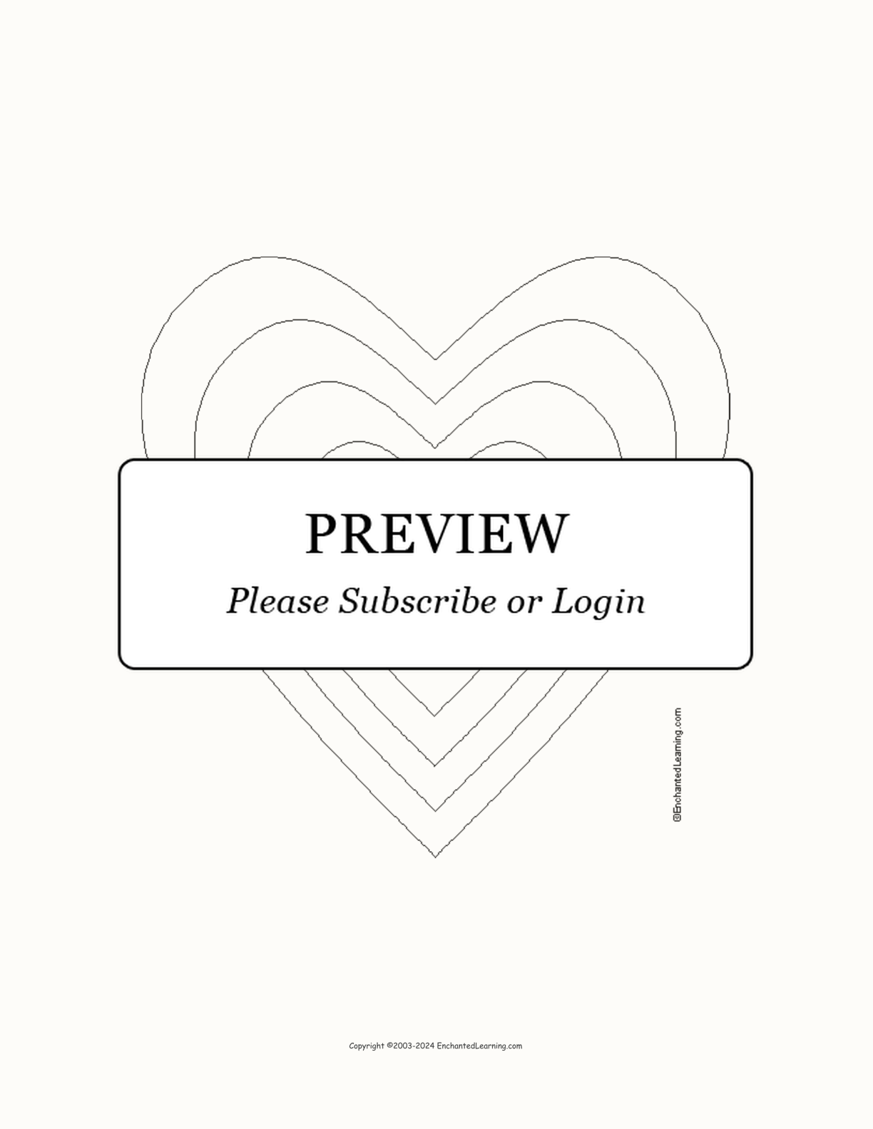 Valentine Heart Template interactive printout page 1