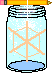 This is a picture of the snowflake craft hanging in the jar.