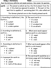 Search result: 'Earth Definition - Multiple choice comprehension quiz'