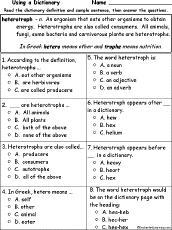 Search result: 'Heterotroph Definition - Multiple choice comprehension quiz'