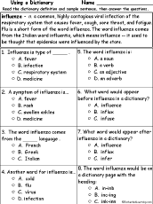 Search result: 'Influenza - Flu Definition - Multiple choice comprehension quiz'