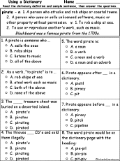 Pirate Definition - Multiple Choice Comprehension Quiz