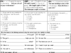 Search result: 'Cite/Sight/Site Definitions - Comprehension quiz'