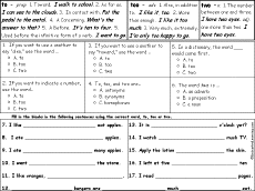 Search result: 'To/Too/Two Definitions - Comprehension quiz'