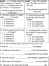 Search result: 'Accept/Except Definitions - Comprehension quiz'