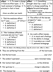 Search result: 'Affect/Effect Definitions - Comprehension quiz'