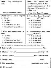 Search result: 'Than/Then Definitions - Comprehension quiz'